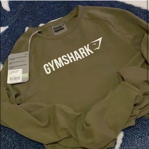Gym Shark Long Sleeve Ribbon Crop Khaki
